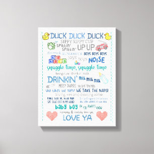 Parody nursery art baby boy jay silent bob song canvas print