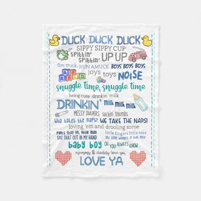 Parody nursery art baby boy jay silent bob song fleece blanket (Front)