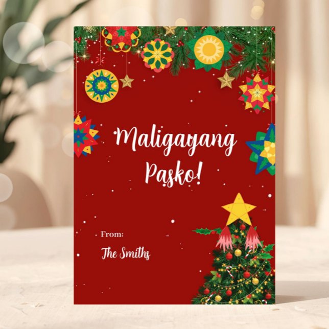 Parol Maligayang Pasko Filipino Christmas Card (Maligayang Pasko Philippines Christmas Card)