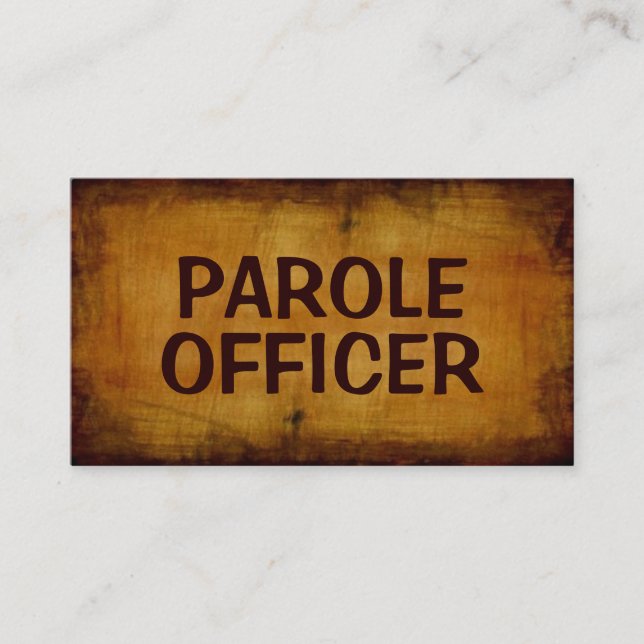 Parole Officer Antique Business Card (Front)