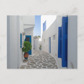 Paros Blue and White Greek Architecture Postcard