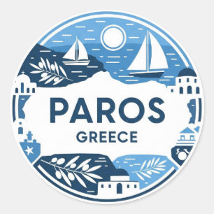 Paros Greece Island Travel Classic Round Sticker