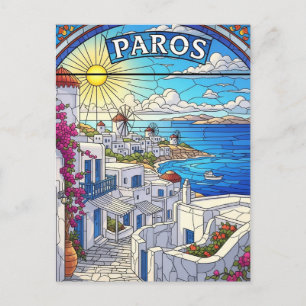 Paros Greece Islands Travel Postcard