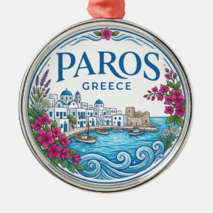 Paros Greece Metal Tree Decoration