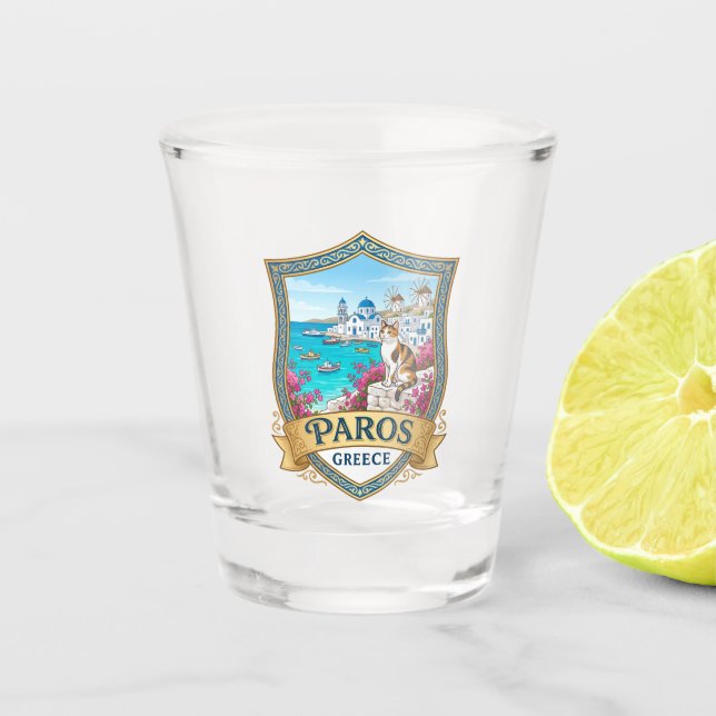Paros Greece Shot Glass (Front)