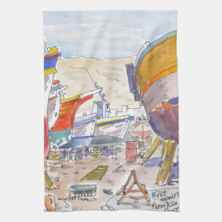 Paros Greece Tea Towel