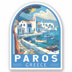 Paros Greece Travel Art Vintage