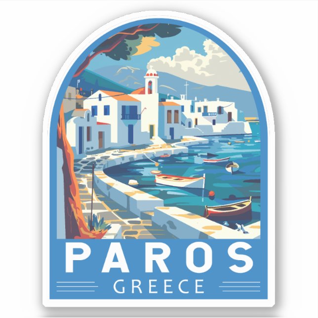 Paros Greece Travel Art Vintage (Front)
