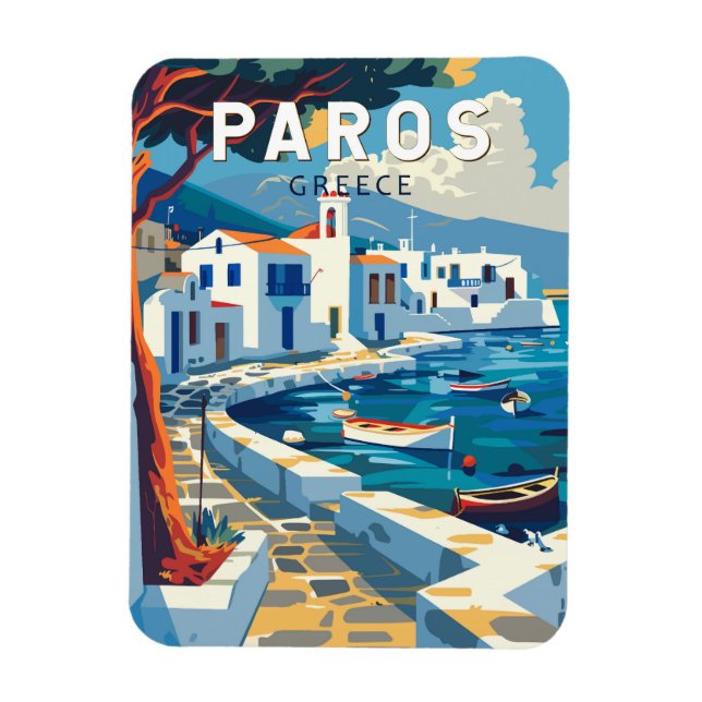 Paros Greece Travel Art Vintage Magnet (Vertical)