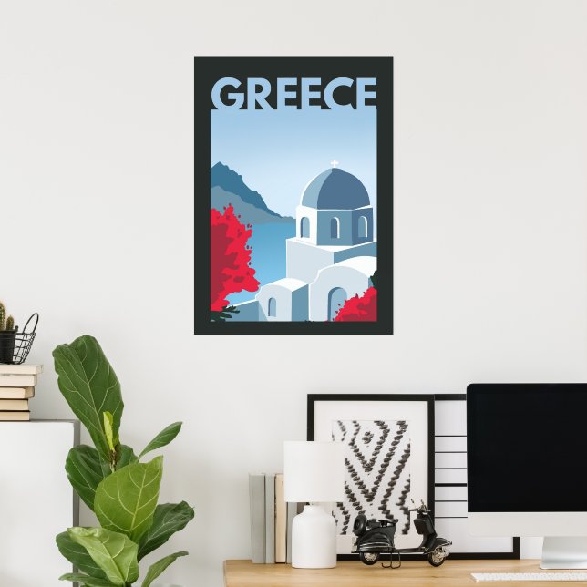 Paros Greece Travel Art Vintage Poster (Home Office)