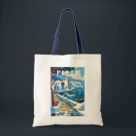 Paros Greece Travel Art Vintage Tote Bag<br><div class="desc">Paros retro vector travel design. Paros is a Greek island in the Aegean Sea best known for its beaches and traditional villages.</div>