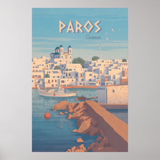 Paros Greece Travel Poster (Front)