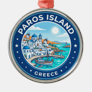 Paros Island Greece Metal Tree Decoration