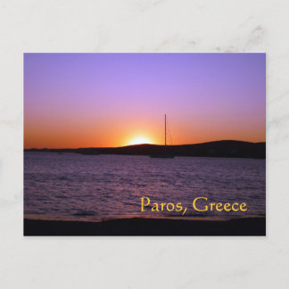 Paros Island, Greece, Sunset Sail Postcard