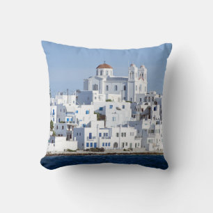 Paros Village Naoussa Island View Cushion