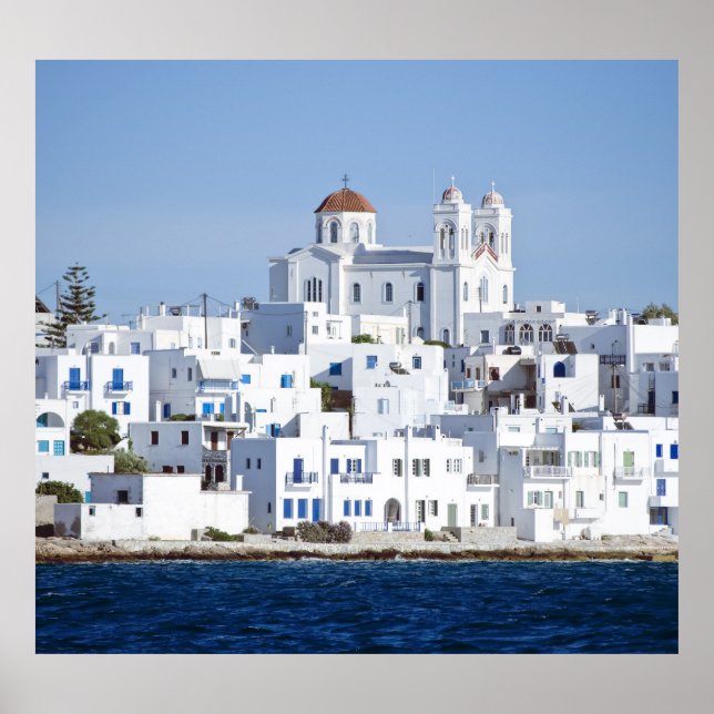 Paros Village Naoussa Island View Poster (Front)