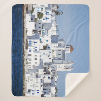 Paros Village Naoussa Island View Sherpa Blanket