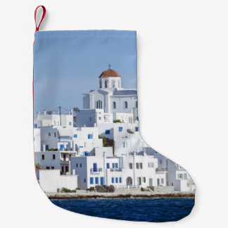 Paros Village Naoussa Island View Small Christmas Stocking