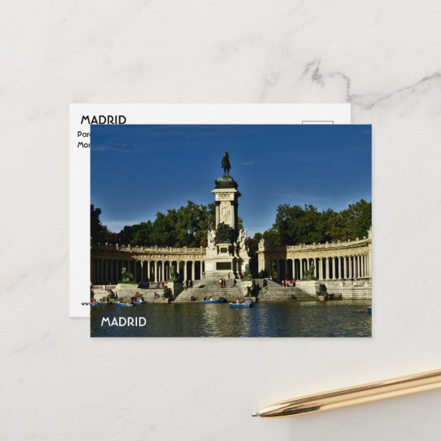 Parque El Retiro Madrid Postcard (Front/Back In Situ)