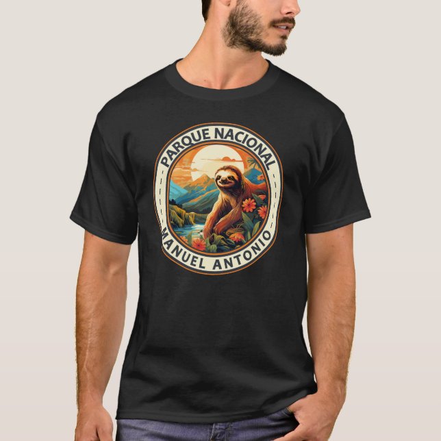 Parque Nacional Manuel Antonio Sloth Travel Art T-Shirt (Front)