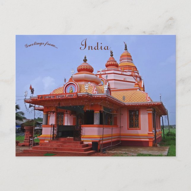 Parra Mahadev Temple Goa India Postcard (Front)