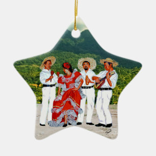 Parranda Jíbara Ceramic Tree Decoration
