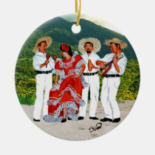 Parranda Jíbara Ceramic Tree Decoration