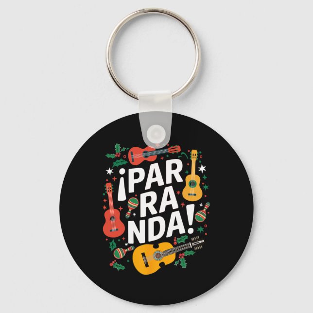“¡parranda!” Puerto Rican Music Tradition  Key Ring (Front)