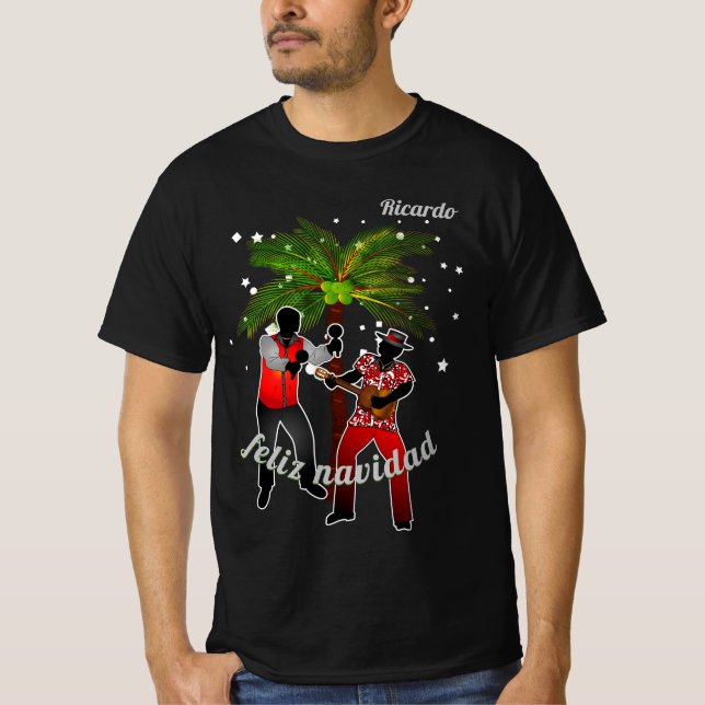Parranderos under Palm Tree with your Name T-Shirt (Front)