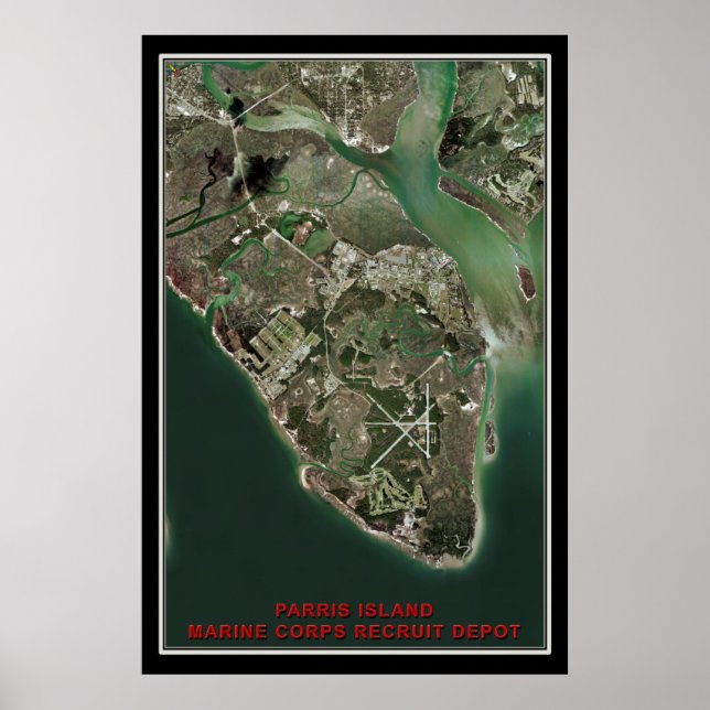 Parris Island South Carolina Satellite Poster Map (Front)