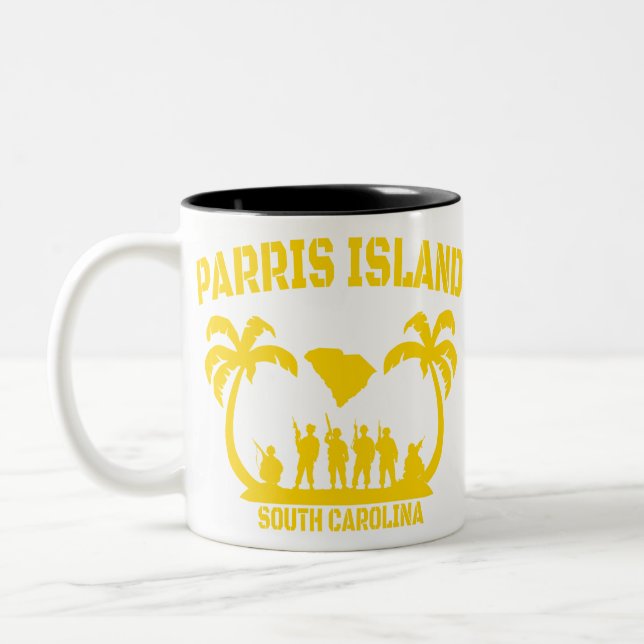 Parris Island South Carolina Two-Tone Coffee Mug (Left)