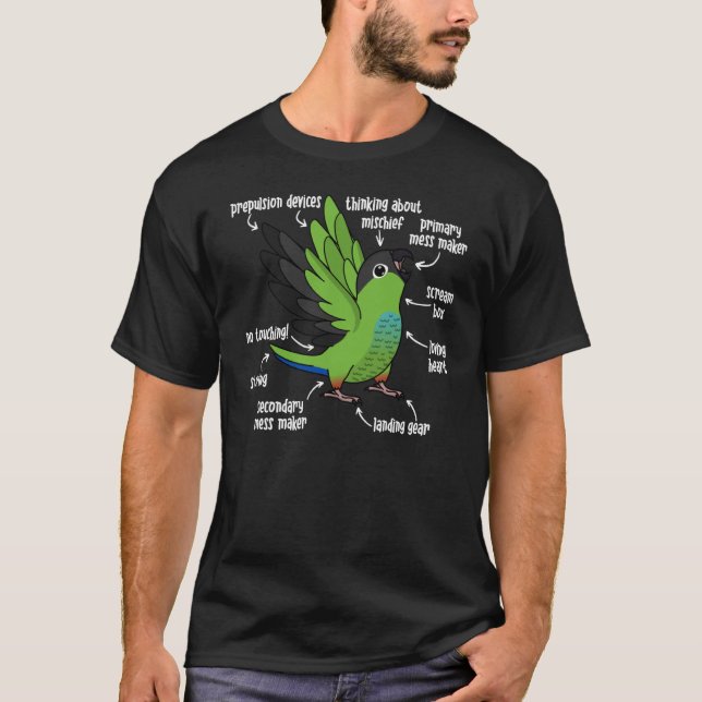 Parrot Anatomy I Nanday Conure T-Shirt (Front)