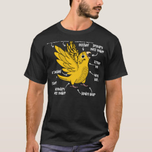 Parrot Anatomy I Yellow Lutino Budgie Budgerigar T-Shirt