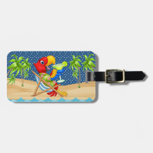 Parrot and Margarita Luggage Bag Tag - See back