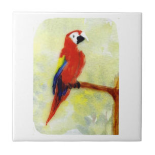 Parrot Art Colourful Macaw Tile
