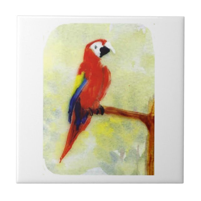 Parrot Art Colourful Macaw Tile (Front)