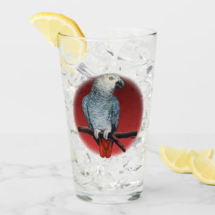 Parrot Art Glass African Gray Glass Personalize