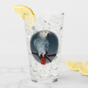 Parrot Art Glass African Grey Glass Personalise