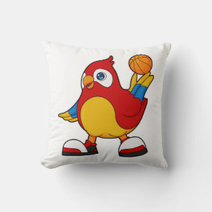 Parrot as Basketball player with Basketball Cushion