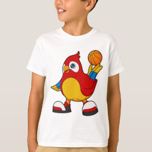 Parrot as Basketball player with Basketball T-Shirt