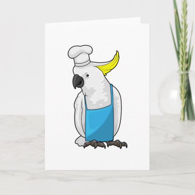 Parrot as Chef with Cooking hat Card (Front)