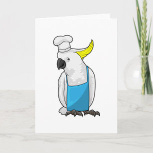 Parrot as Chef with Cooking hat Card