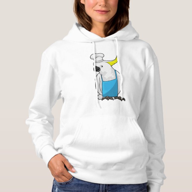 Parrot as Chef with Cooking hat Hoodie (Front)