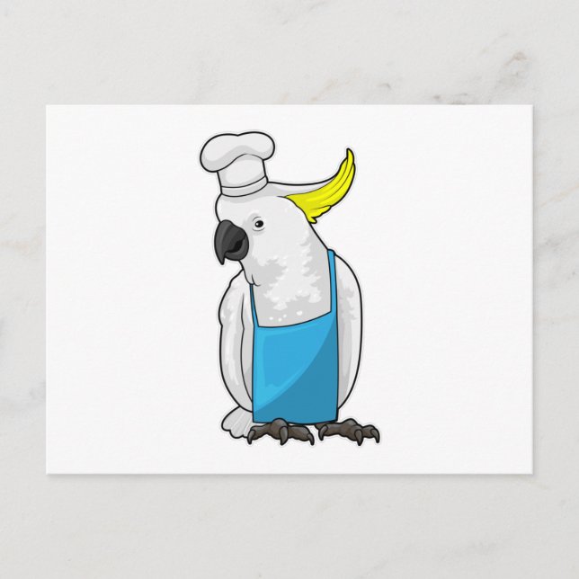 Parrot as Chef with Cooking hat Postcard (Front)