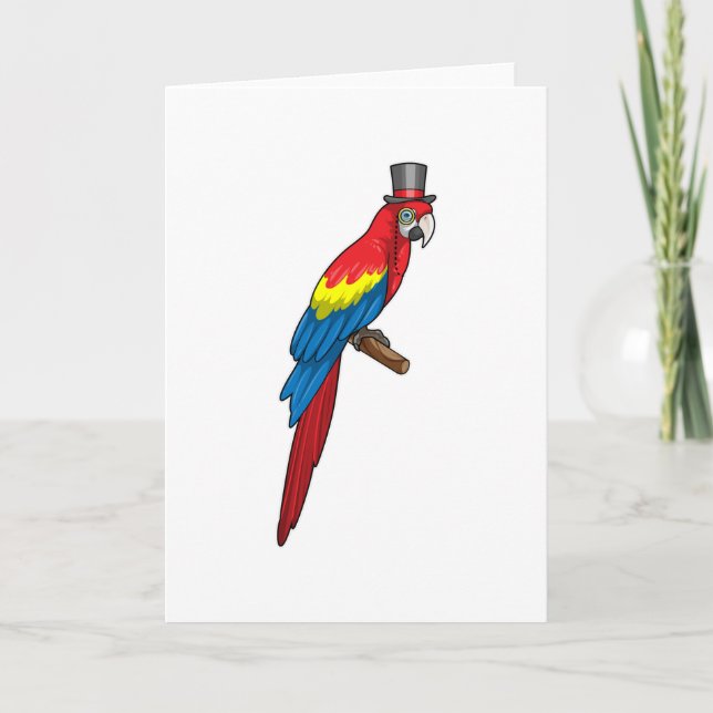 Parrot as Gentleman with Hat Card (Front)