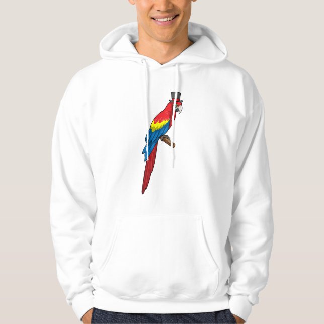 Parrot as Gentleman with Hat Hoodie (Front)