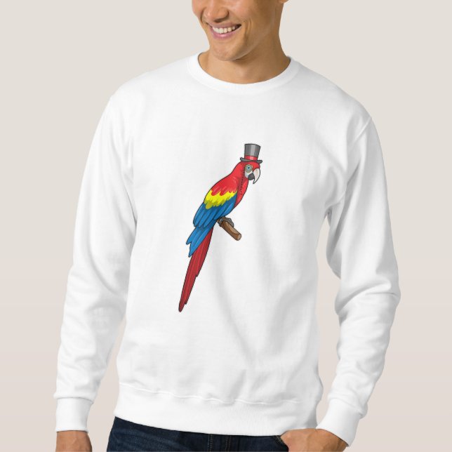 Parrot as Gentleman with Hat Sweatshirt (Front)