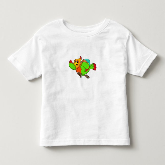 Parrot as Hiker with Backpack Toddler T-Shirt (Front)