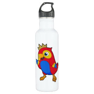Parrot as King with Crown 710 Ml Water Bottle