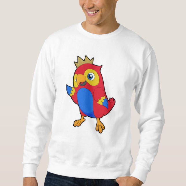 Parrot as King with Crown Sweatshirt (Front)